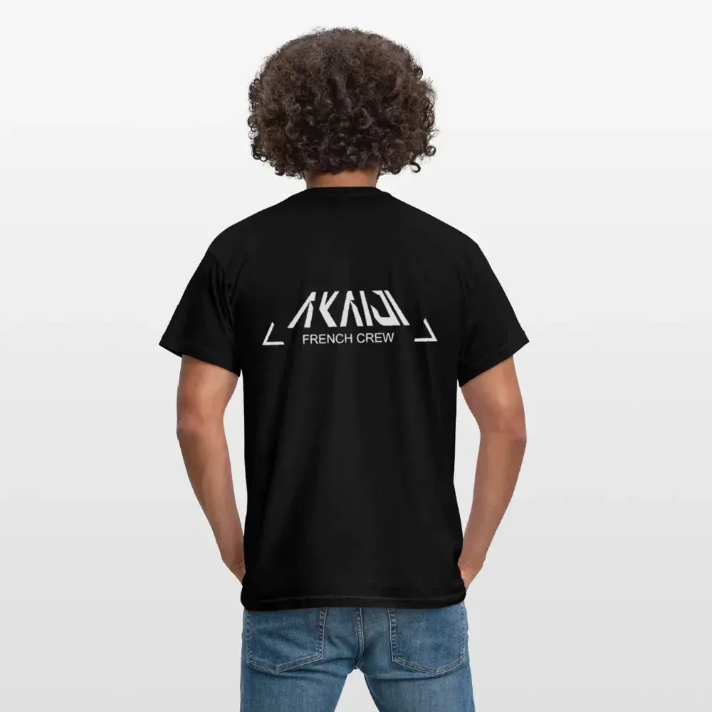 T-SHIRT HOMME AKAIJI LOGO BLANC - noir
