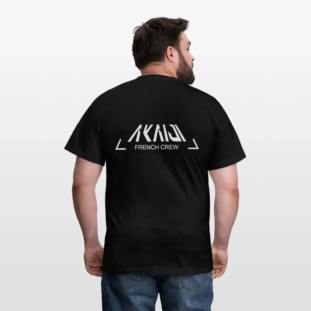 T-SHIRT HOMME AKAIJI LOGO BLANC - noir
