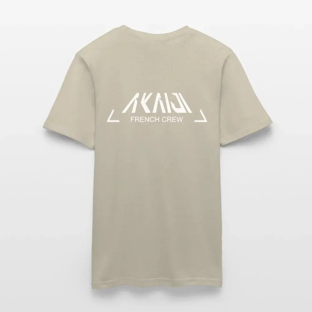 T-SHIRT HOMME AKAIJI LOGO BLANC - beige sable