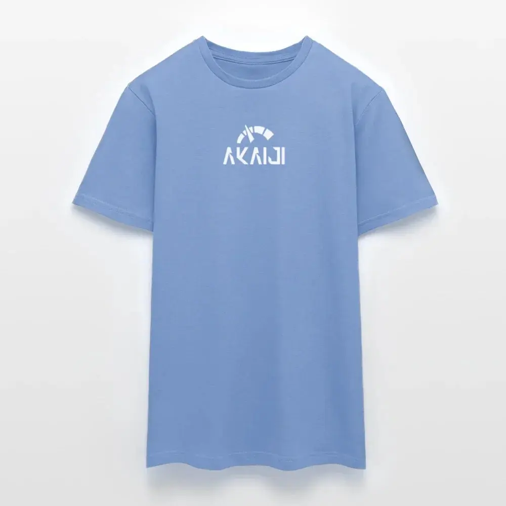 T-SHIRT HOMME AKAIJI LOGO BLANC - carolina blue