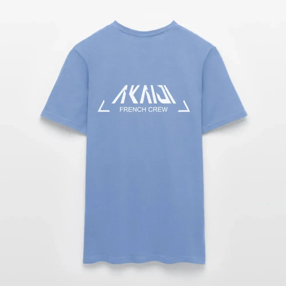 T-SHIRT HOMME AKAIJI LOGO BLANC - carolina blue