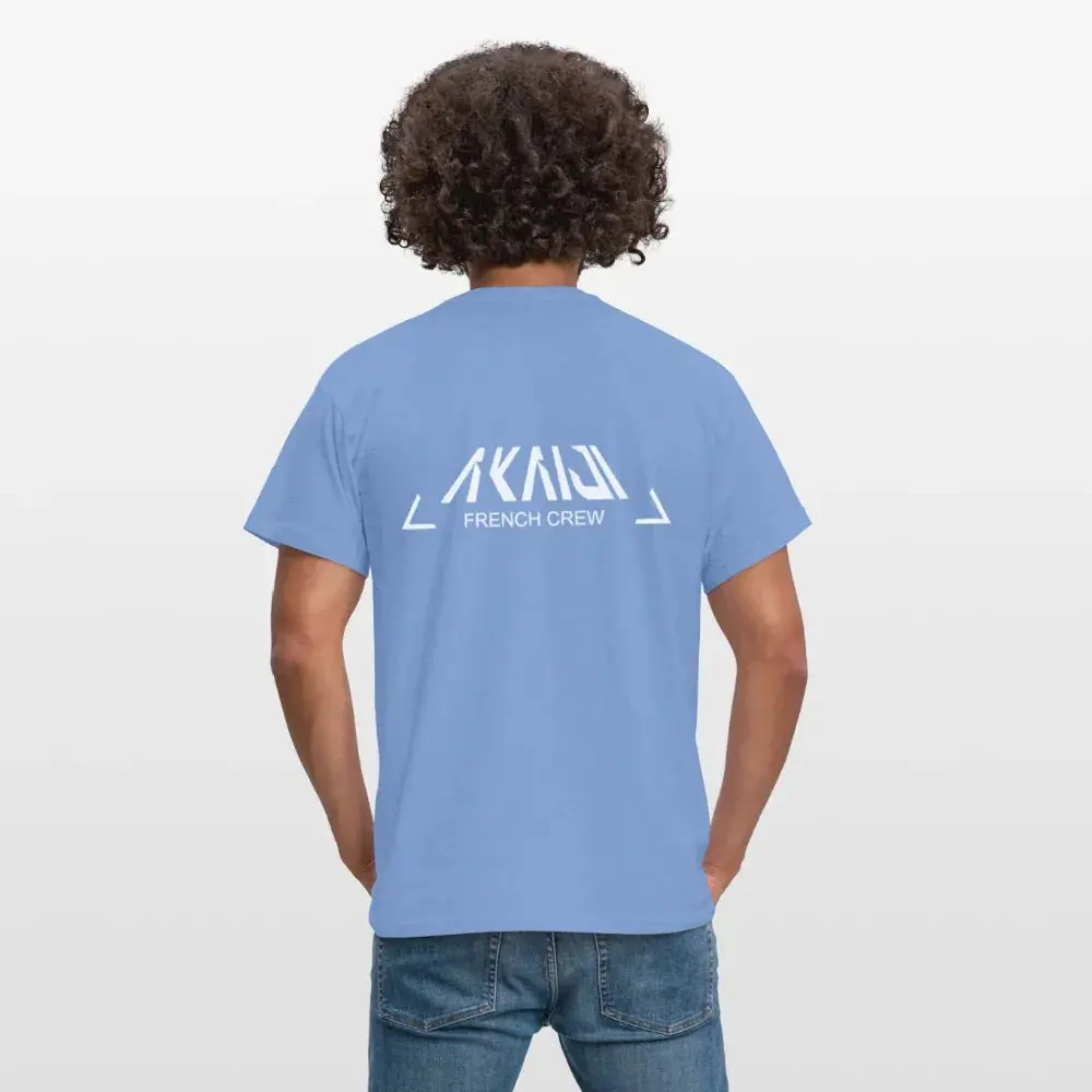 T-SHIRT HOMME AKAIJI LOGO BLANC - carolina blue