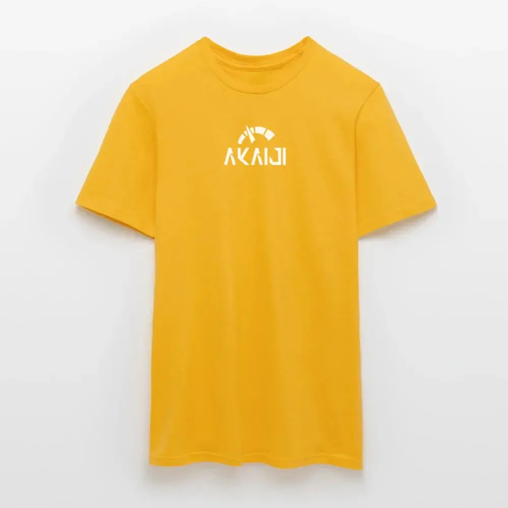 T-SHIRT HOMME AKAIJI LOGO BLANC - jaune