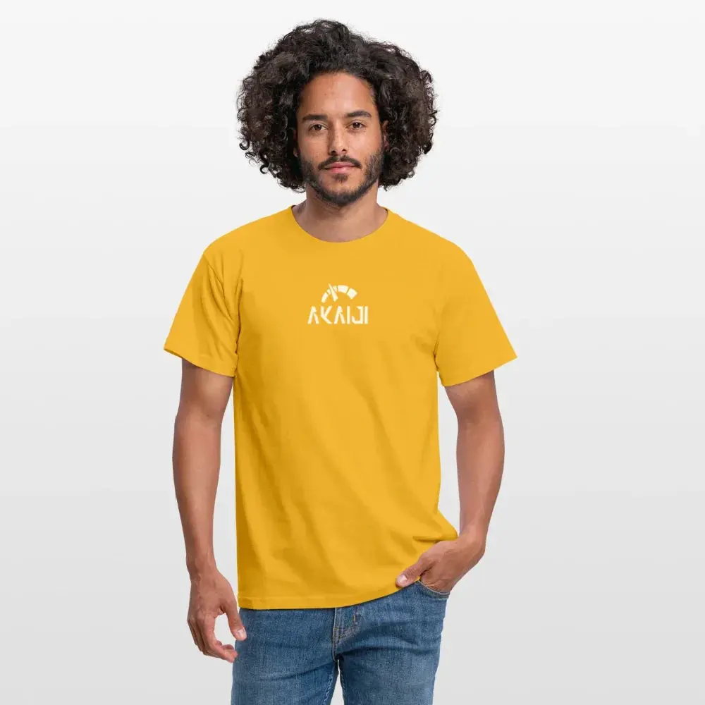 T-SHIRT HOMME AKAIJI LOGO BLANC - jaune