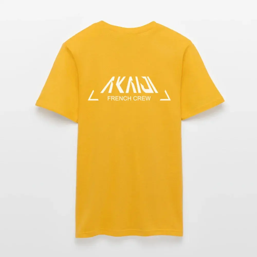 T-SHIRT HOMME AKAIJI LOGO BLANC - jaune