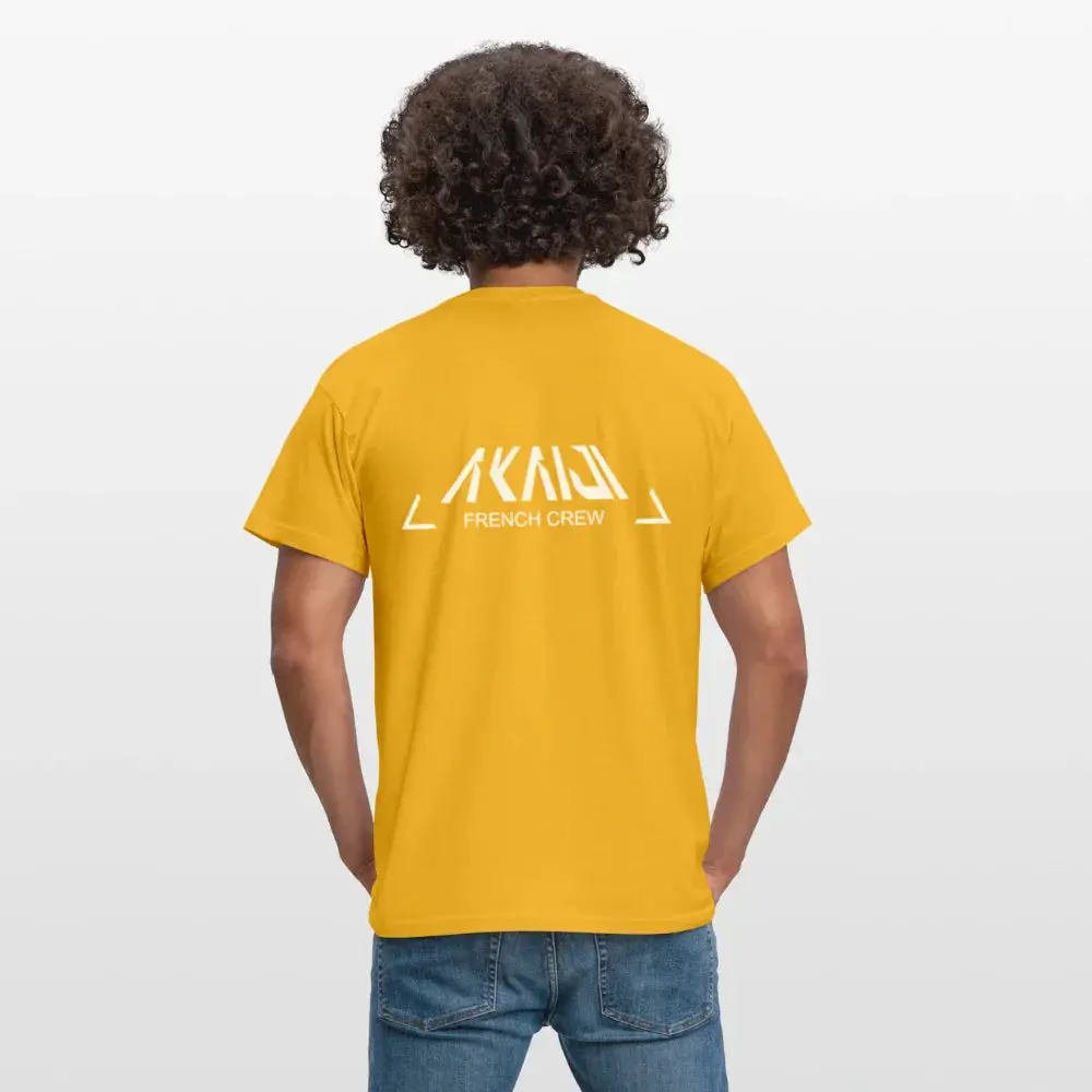 T-SHIRT HOMME AKAIJI LOGO BLANC - jaune