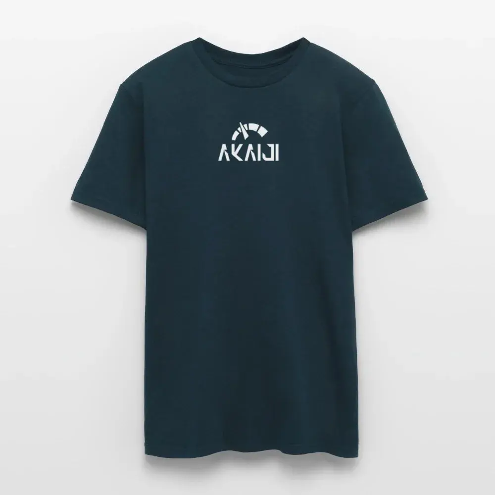 T-SHIRT HOMME AKAIJI LOGO BLANC - marine