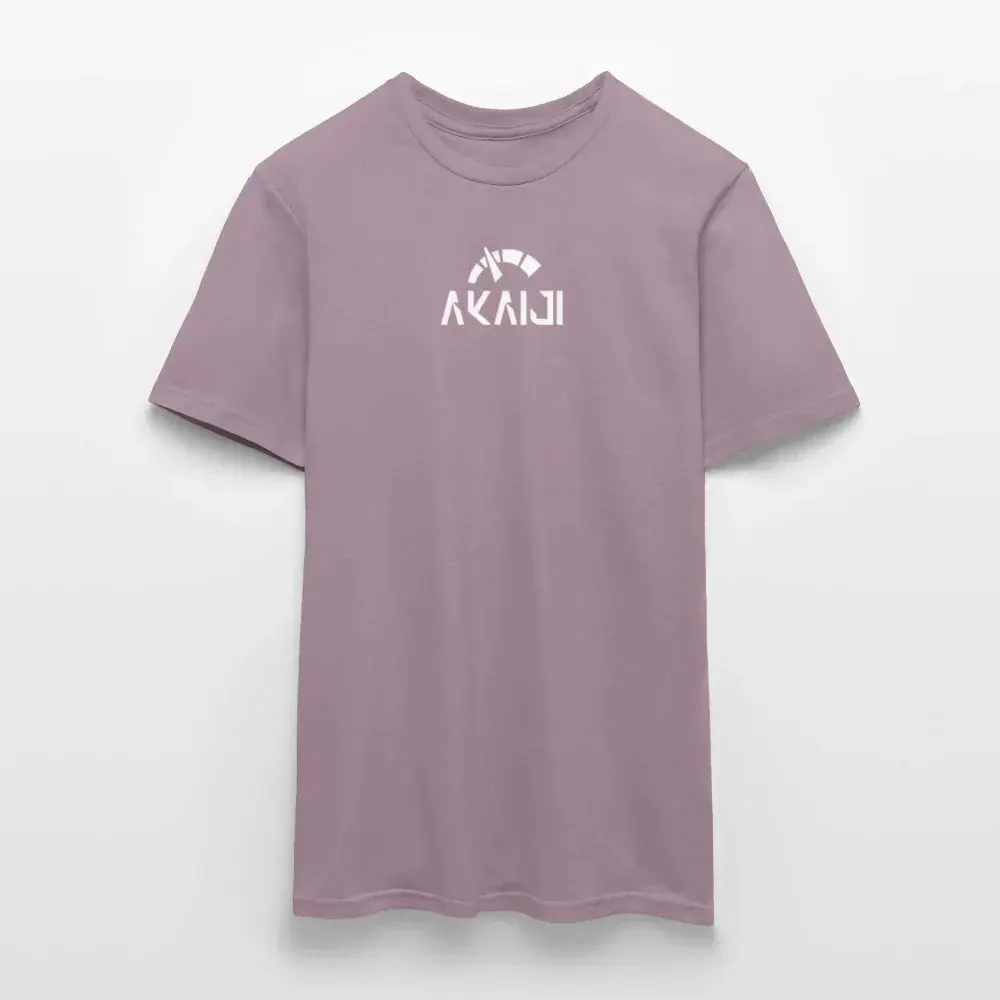T-SHIRT HOMME AKAIJI LOGO BLANC - mauve gris 