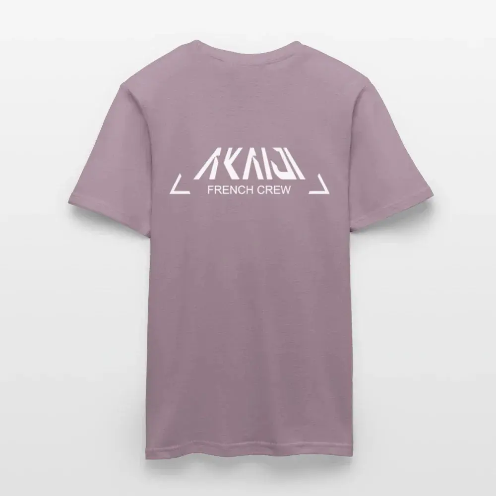T-SHIRT HOMME AKAIJI LOGO BLANC - mauve gris 