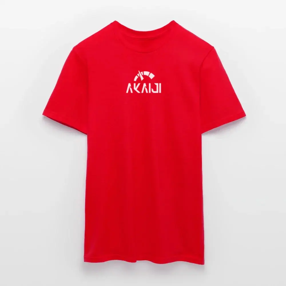T-SHIRT HOMME AKAIJI LOGO BLANC - rouge