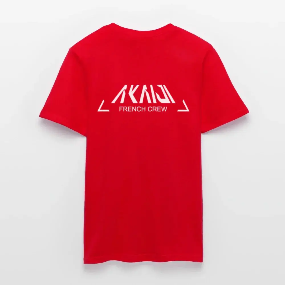 T-SHIRT HOMME AKAIJI LOGO BLANC - rouge