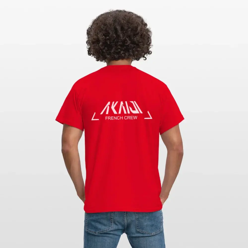T-SHIRT HOMME AKAIJI LOGO BLANC - rouge