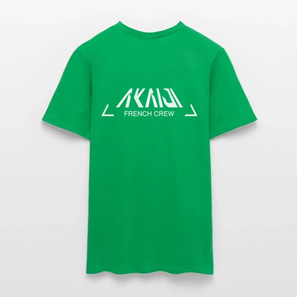 T-SHIRT HOMME AKAIJI LOGO BLANC - vert