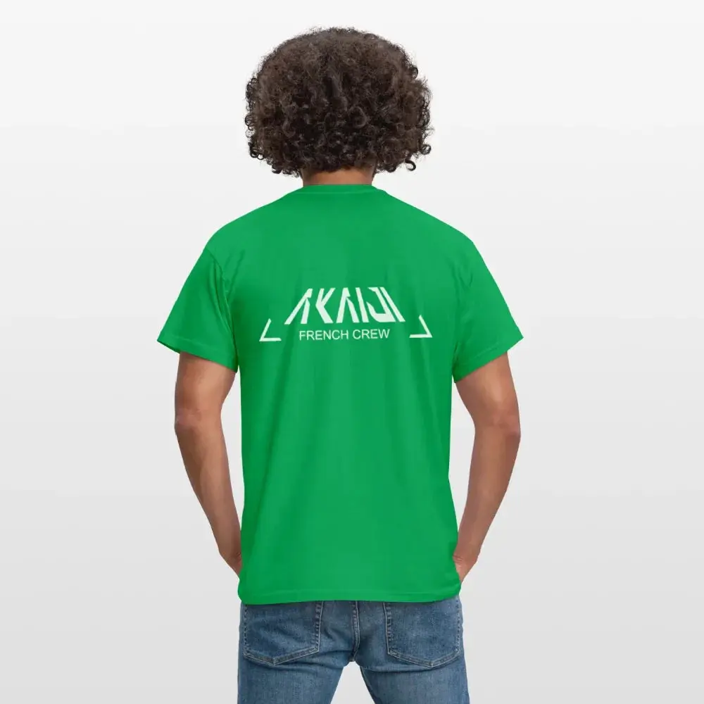 T-SHIRT HOMME AKAIJI LOGO BLANC - vert