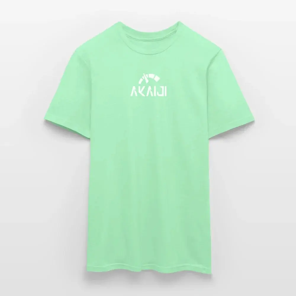 T-SHIRT HOMME AKAIJI LOGO BLANC - vert menthe