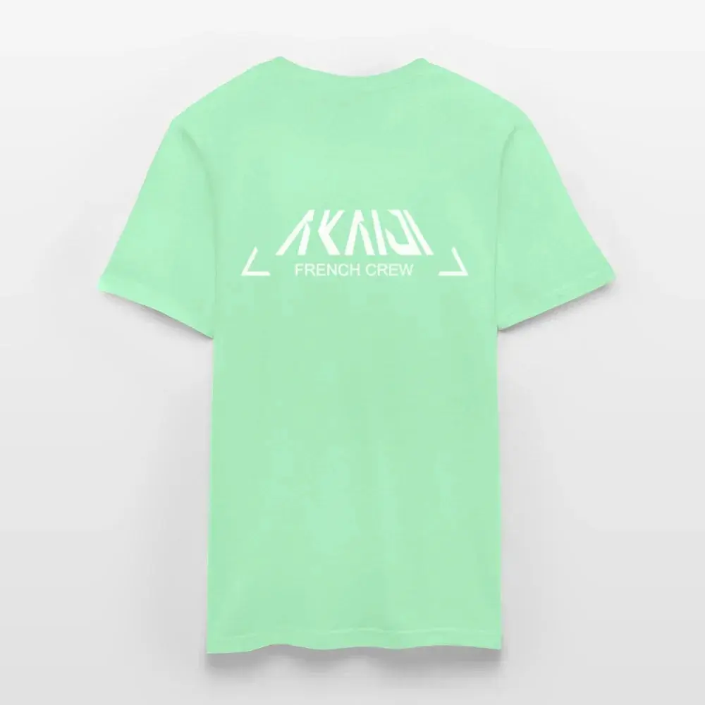 T-SHIRT HOMME AKAIJI LOGO BLANC - vert menthe