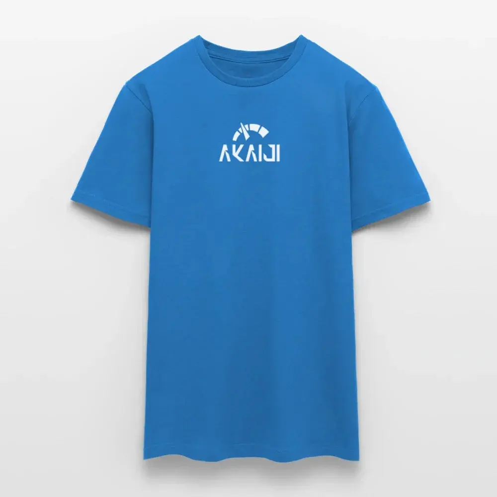 T-SHIRT HOMME AKAIJI LOGO BLANC - bleu royal