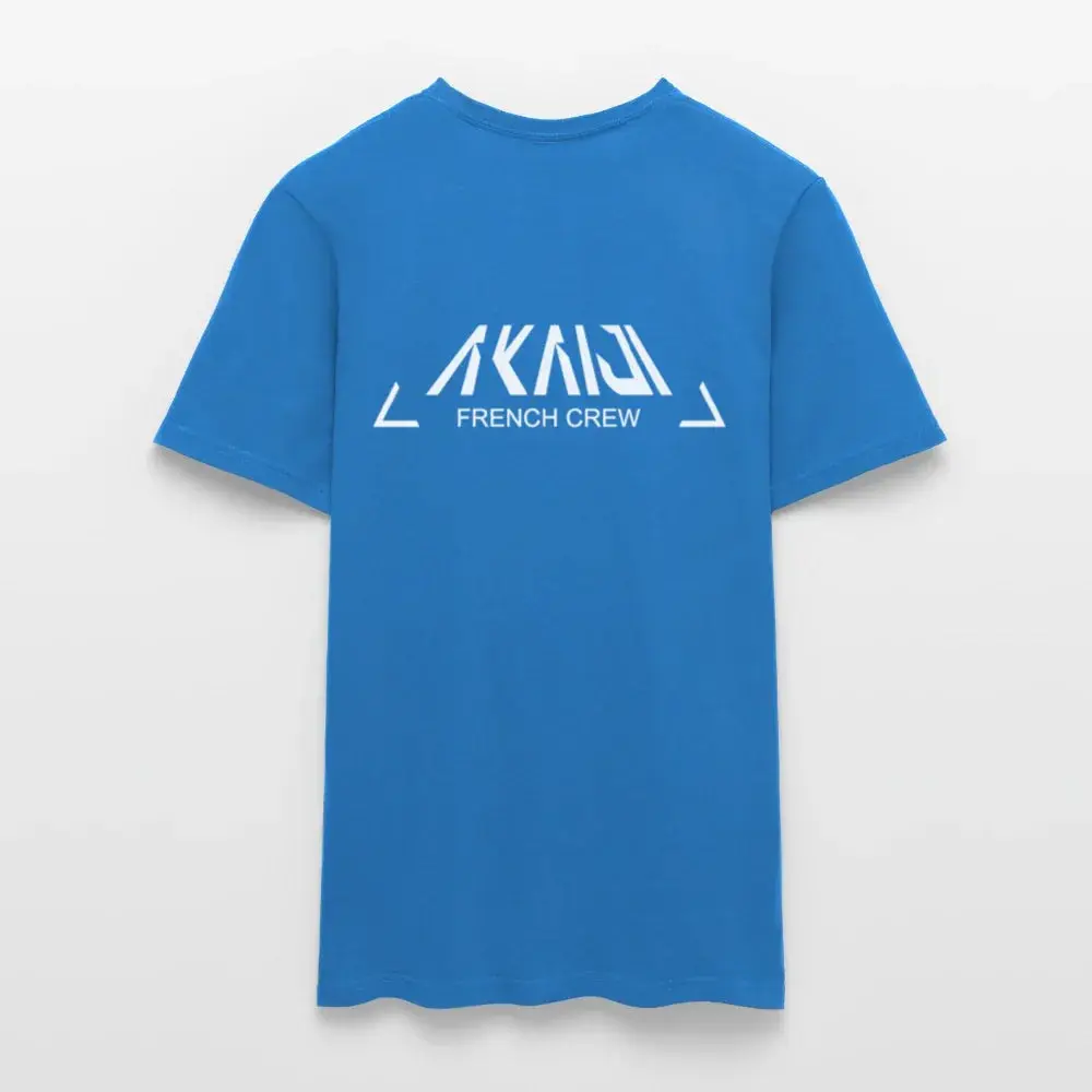 T-SHIRT HOMME AKAIJI LOGO BLANC - bleu royal