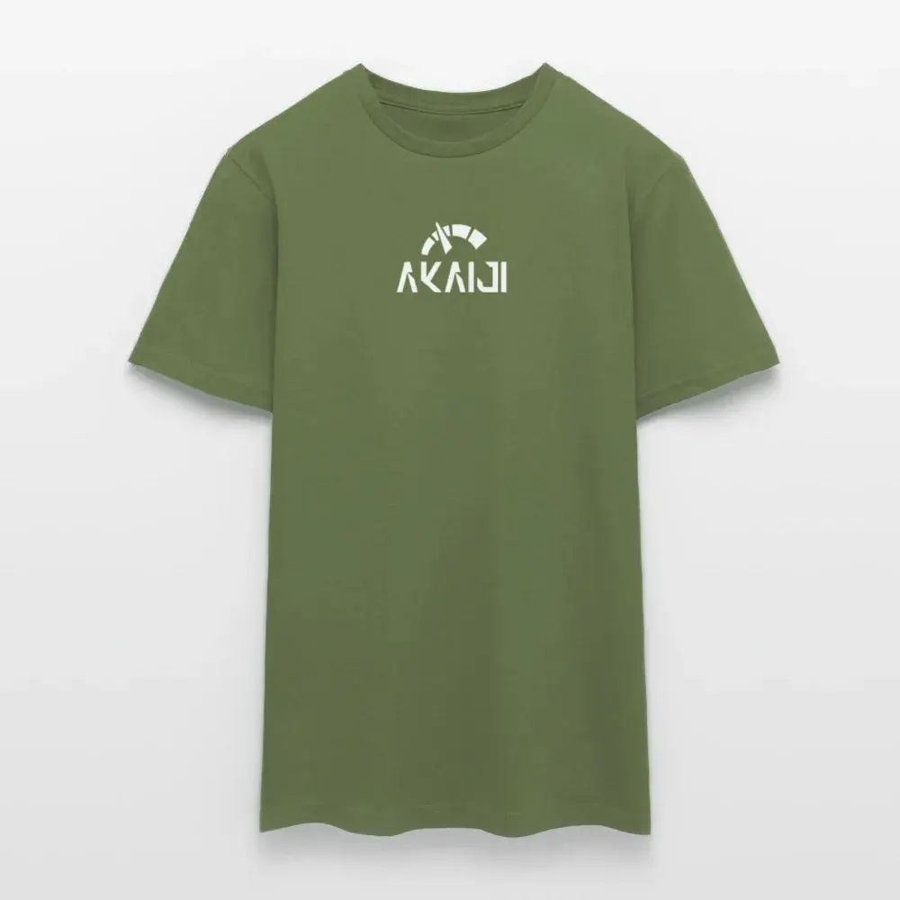 T-SHIRT HOMME AKAIJI LOGO BLANC - vert militaire