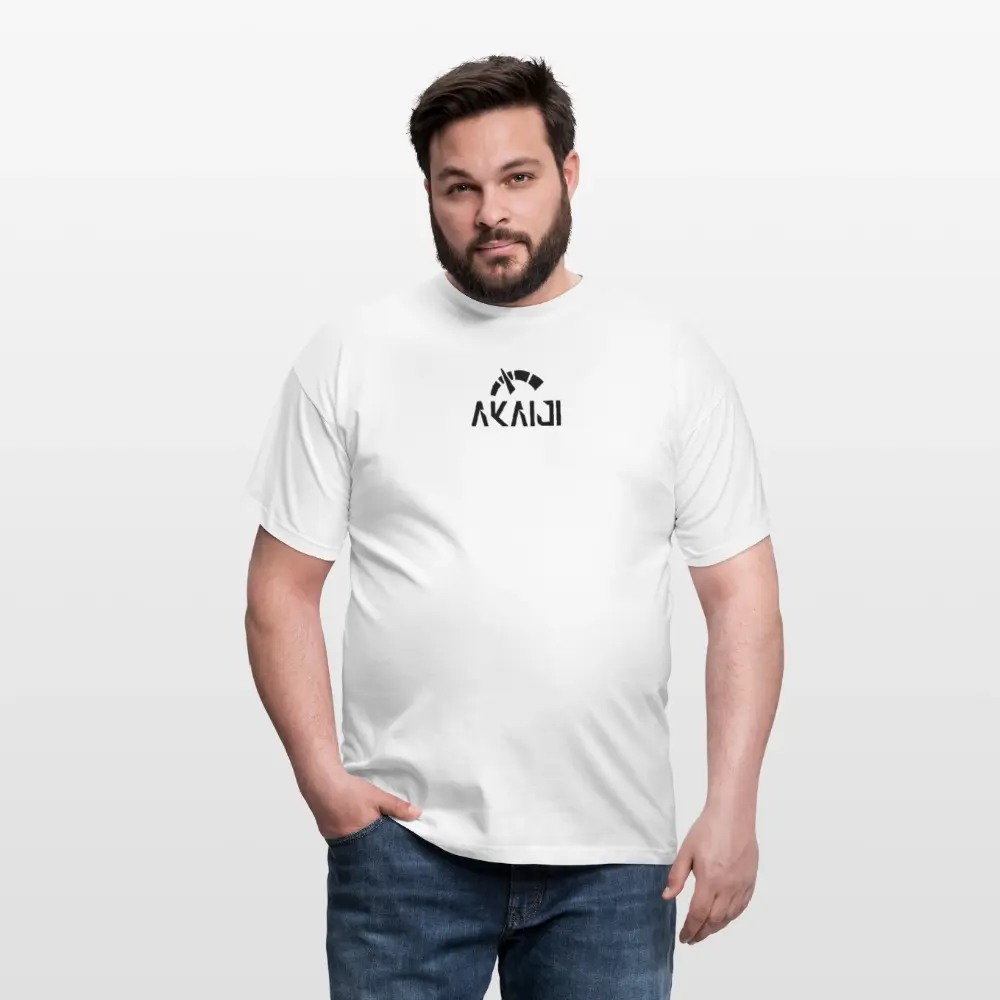 T-SHIRT HOMME AKAIJI LOGO NOIR - blanc