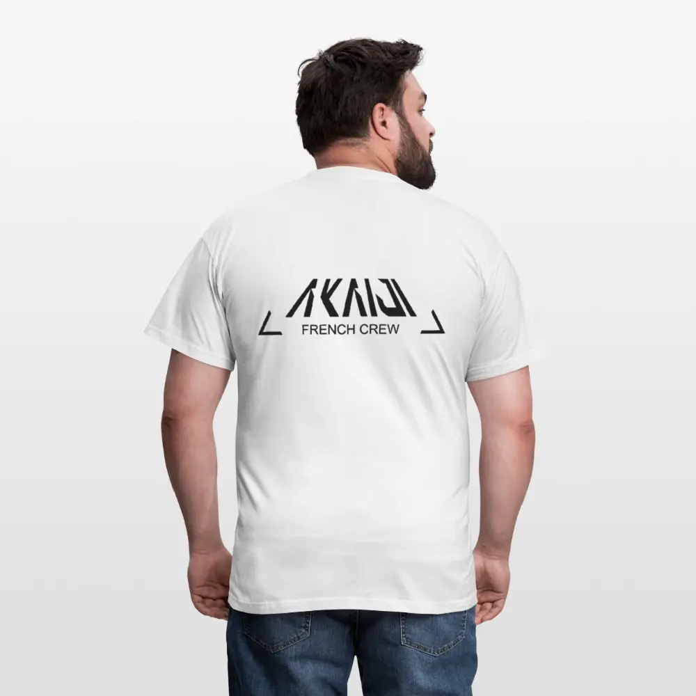 T-SHIRT HOMME AKAIJI LOGO NOIR - blanc