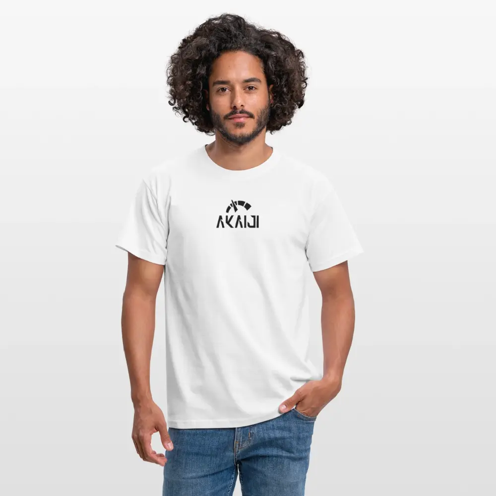 T-SHIRT HOMME AKAIJI LOGO NOIR - blanc