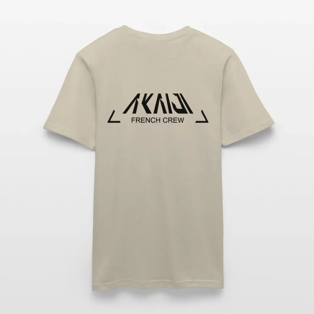 T-SHIRT HOMME AKAIJI LOGO NOIR - beige sable