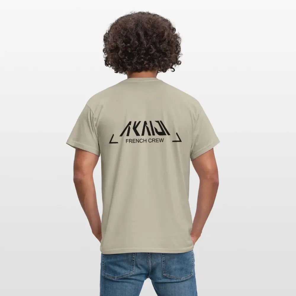 T-SHIRT HOMME AKAIJI LOGO NOIR - beige sable