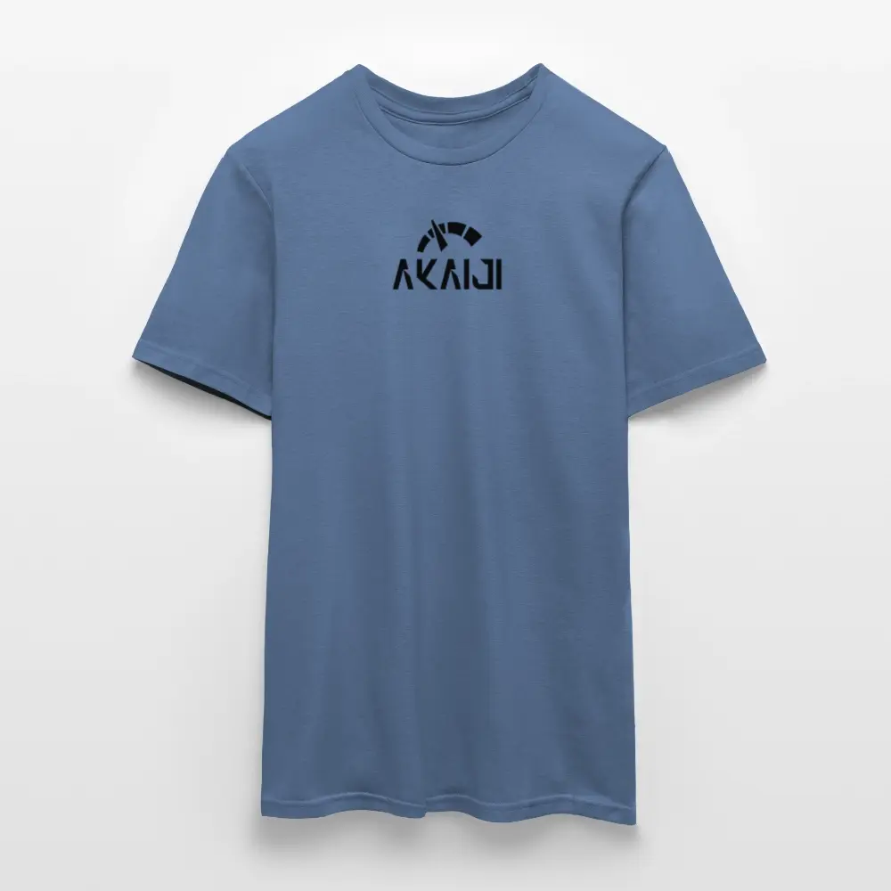 T-SHIRT HOMME AKAIJI LOGO NOIR - bleu pigeon 