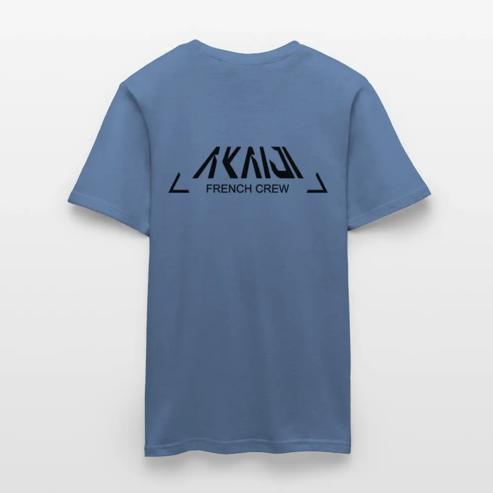 T-SHIRT HOMME AKAIJI LOGO NOIR - bleu pigeon 