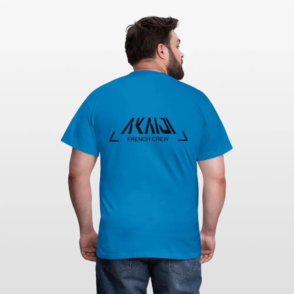 T-SHIRT HOMME AKAIJI LOGO NOIR - bleu royal