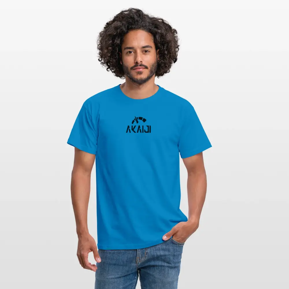T-SHIRT HOMME AKAIJI LOGO NOIR - bleu royal
