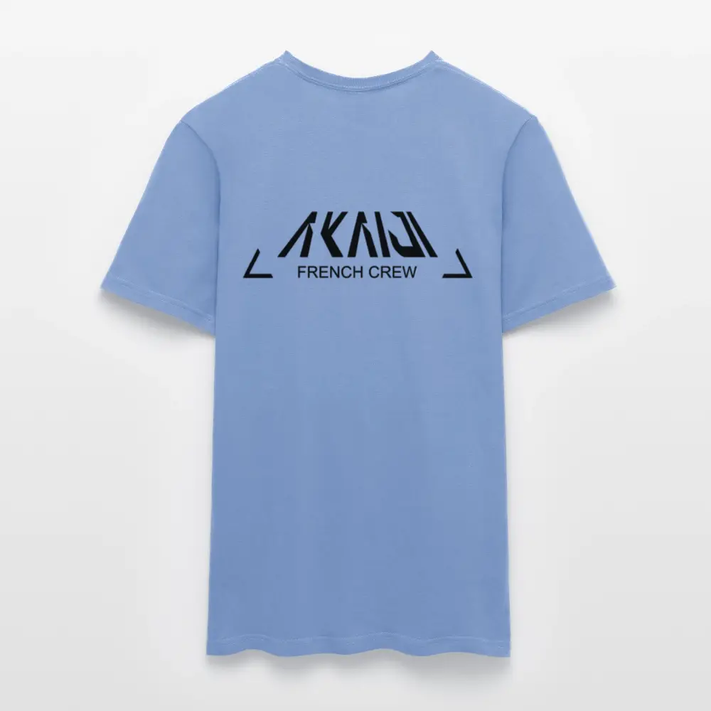 T-SHIRT HOMME AKAIJI LOGO NOIR - carolina blue
