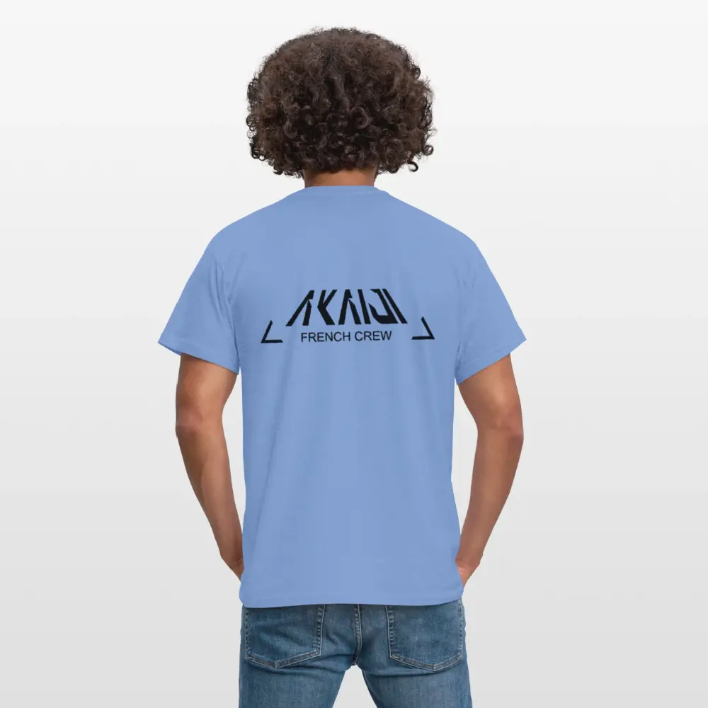 T-SHIRT HOMME AKAIJI LOGO NOIR - carolina blue