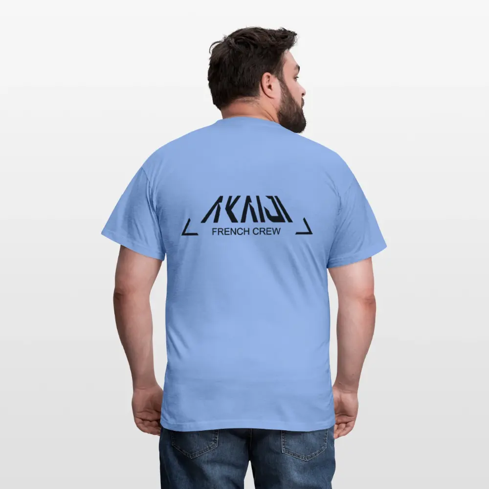 T-SHIRT HOMME AKAIJI LOGO NOIR - carolina blue