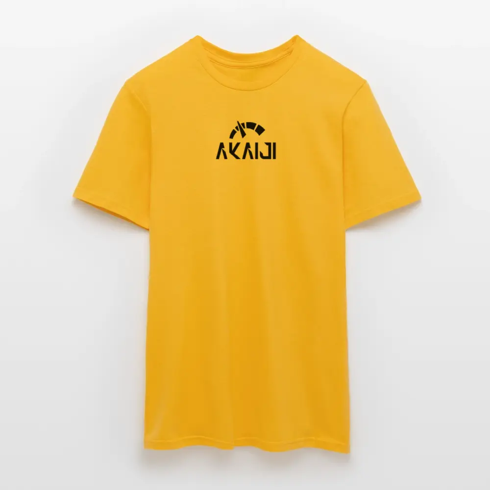 T-SHIRT HOMME AKAIJI LOGO NOIR - jaune