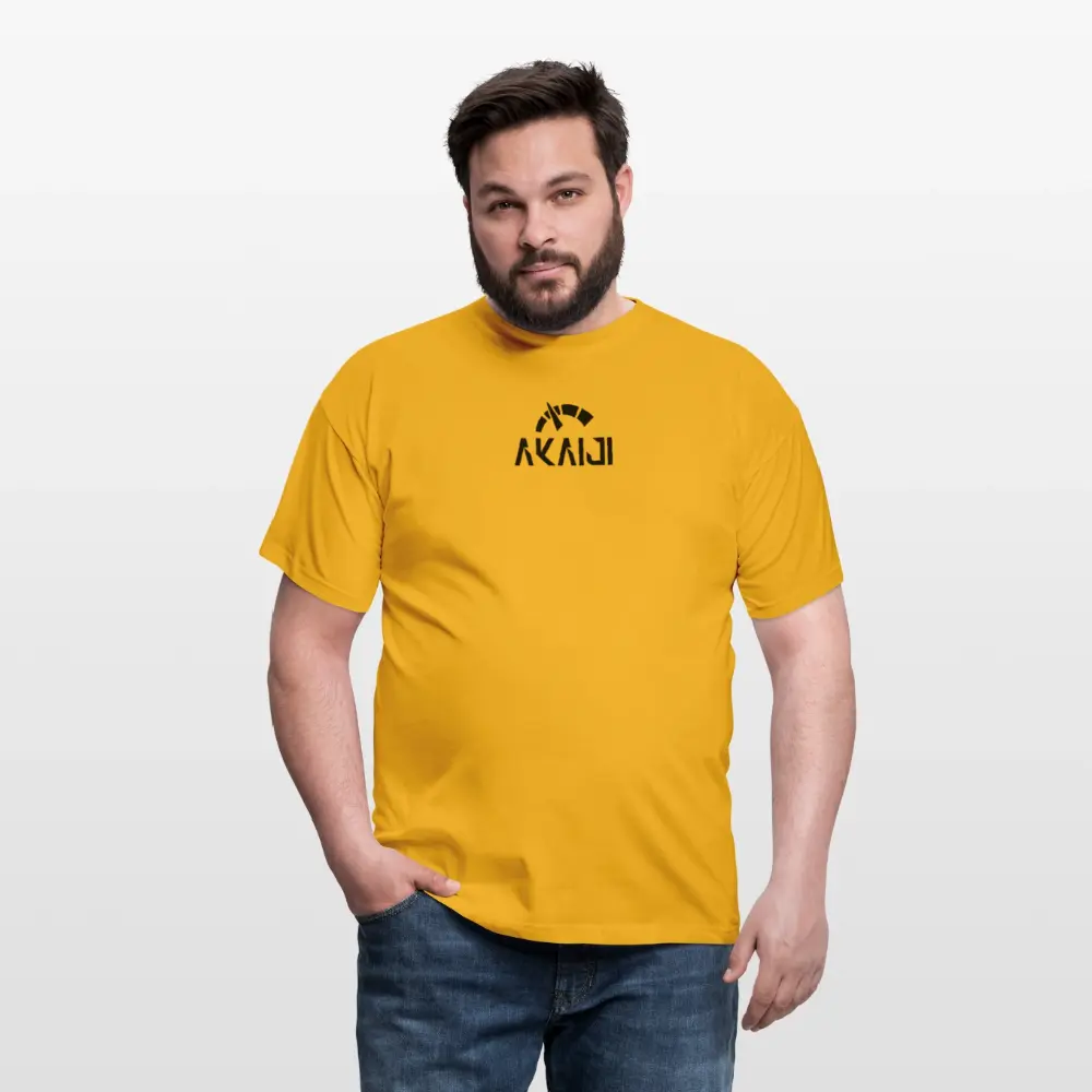 T-SHIRT HOMME AKAIJI LOGO NOIR - jaune