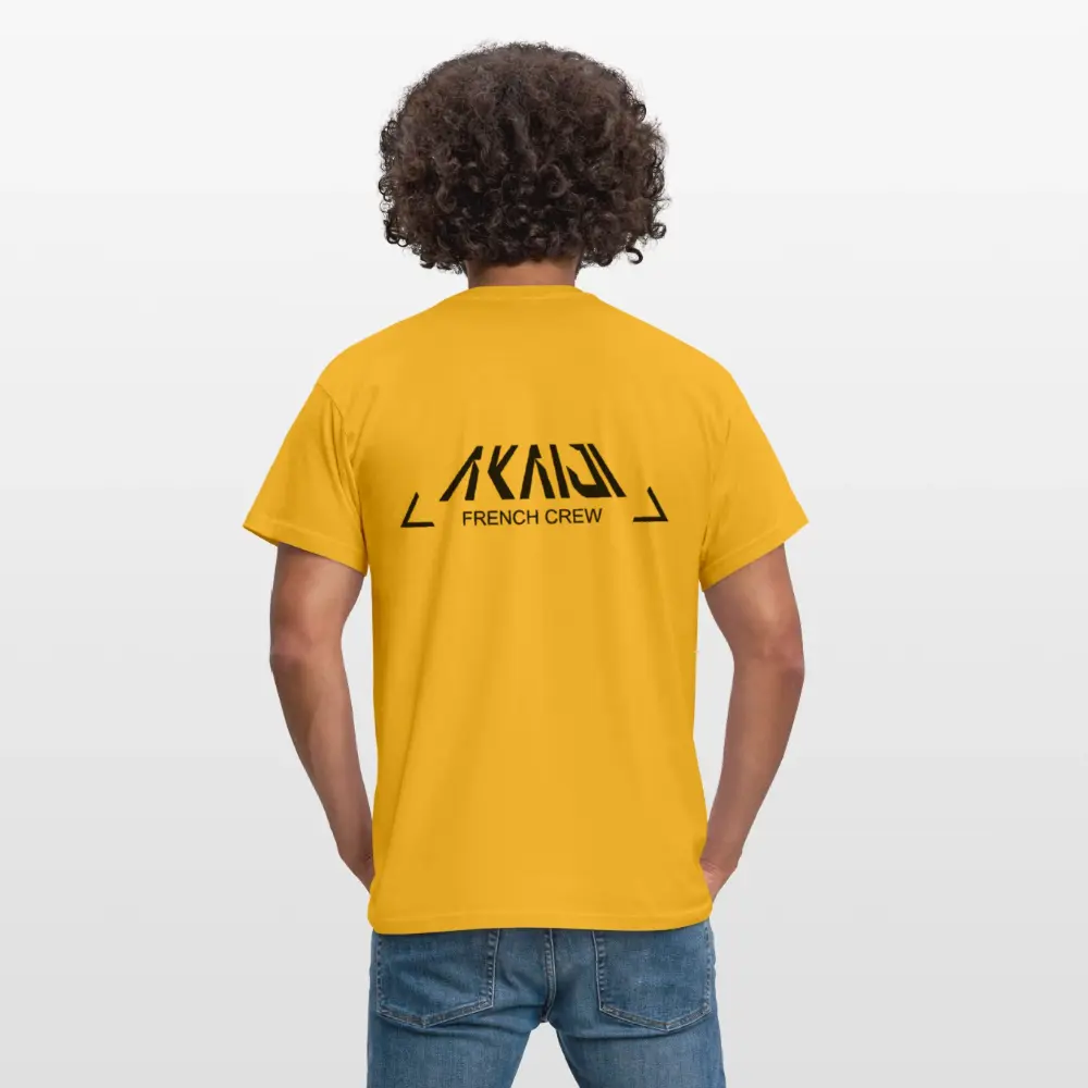 T-SHIRT HOMME AKAIJI LOGO NOIR - jaune