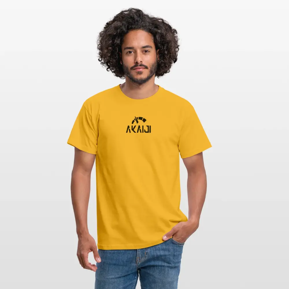 T-SHIRT HOMME AKAIJI LOGO NOIR - jaune