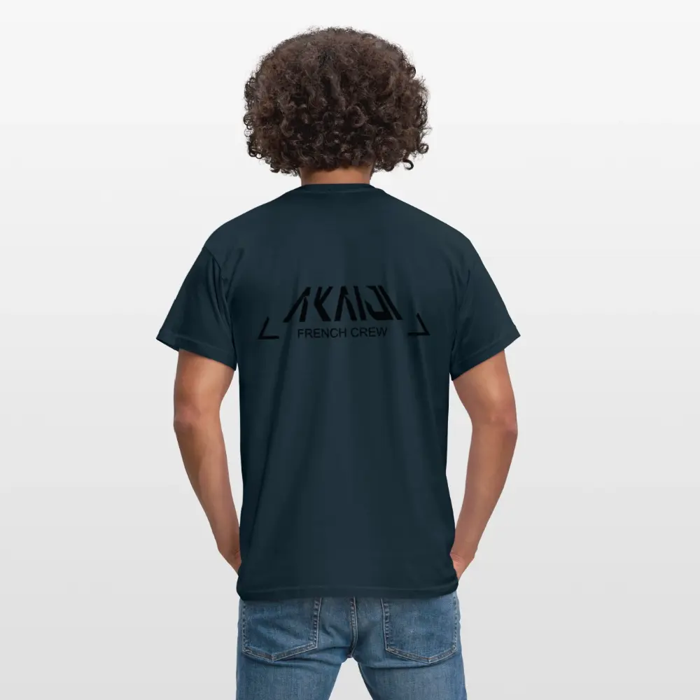 T-SHIRT HOMME AKAIJI LOGO NOIR - marine