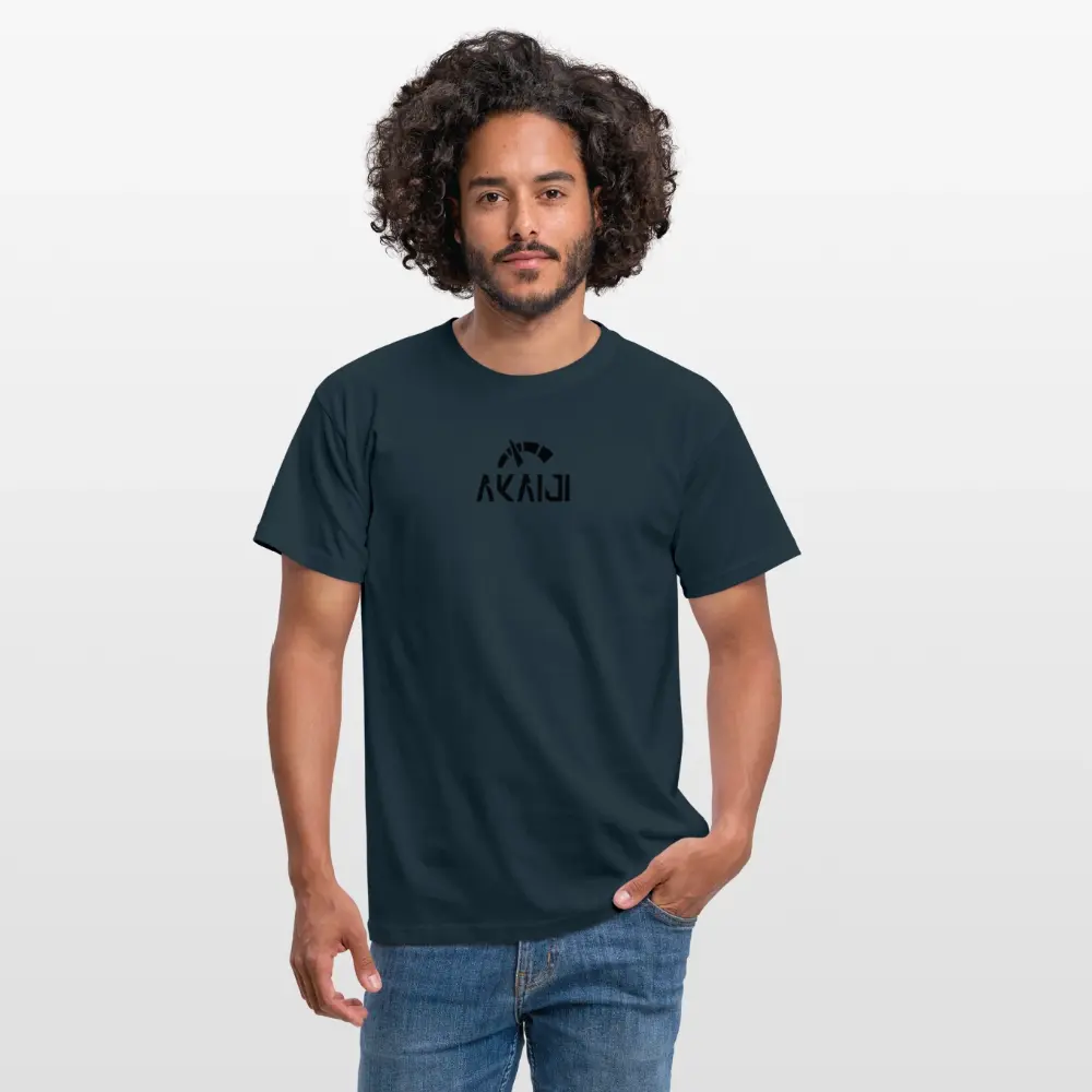 T-SHIRT HOMME AKAIJI LOGO NOIR - marine