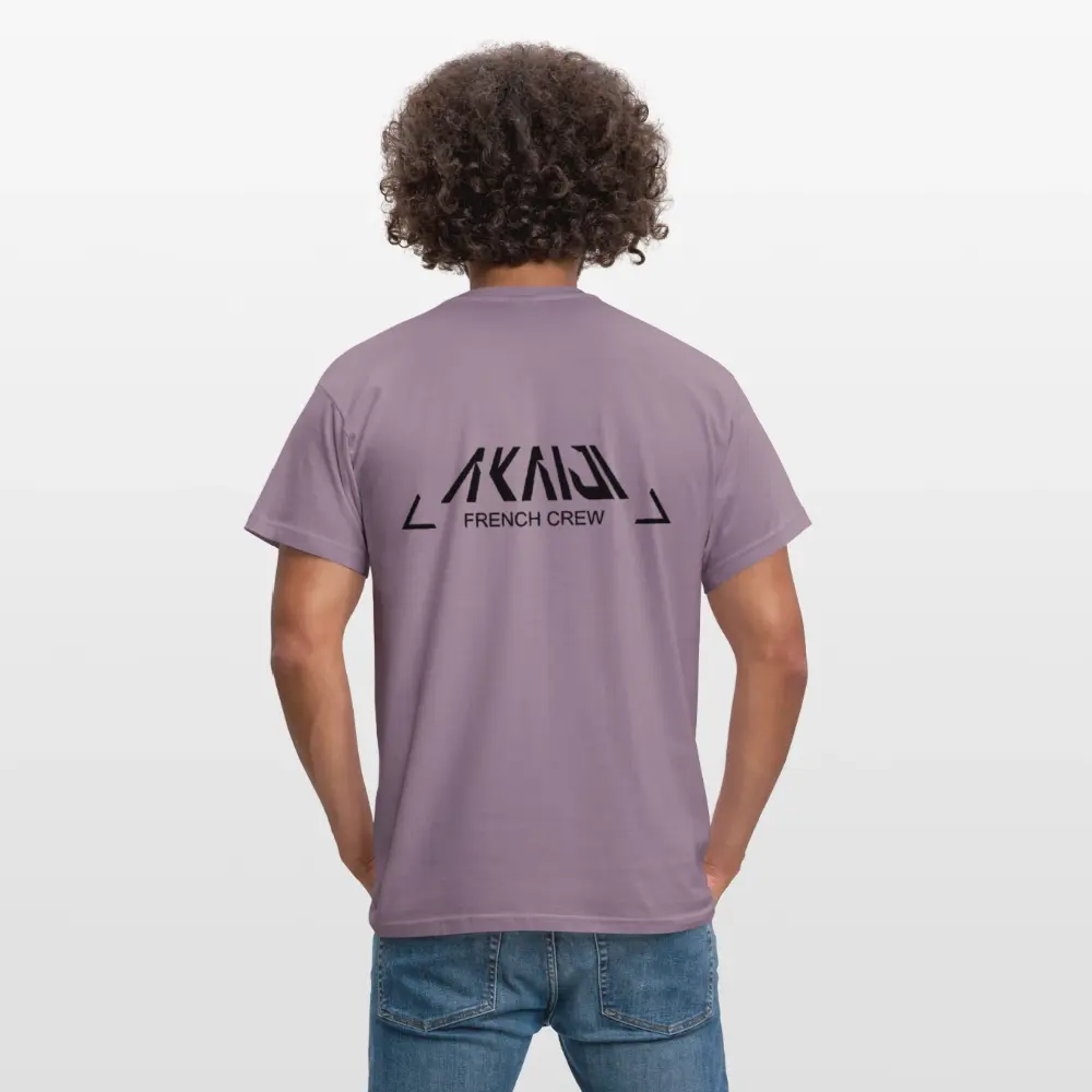 T-SHIRT HOMME AKAIJI LOGO NOIR - mauve gris 