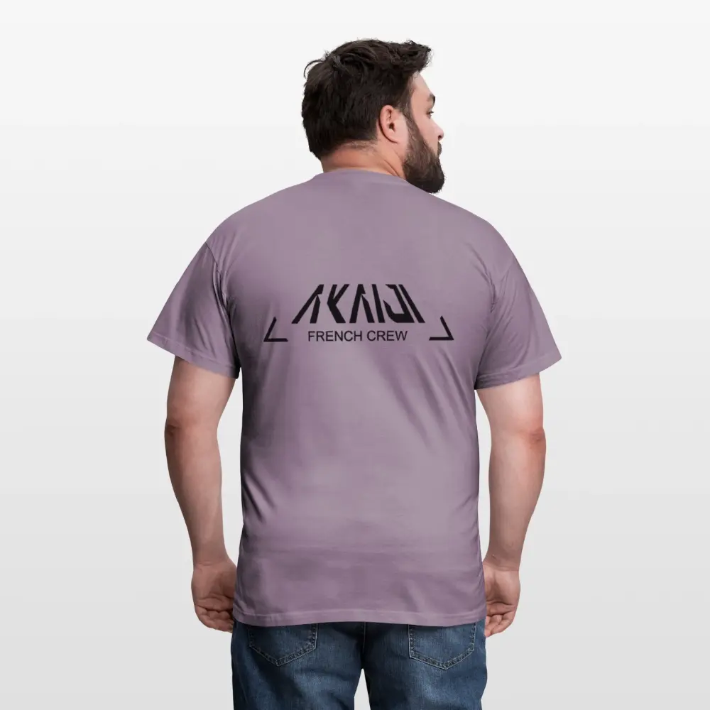 T-SHIRT HOMME AKAIJI LOGO NOIR - mauve gris 