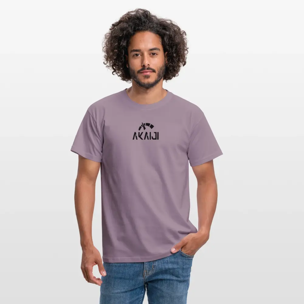 T-SHIRT HOMME AKAIJI LOGO NOIR - mauve gris 