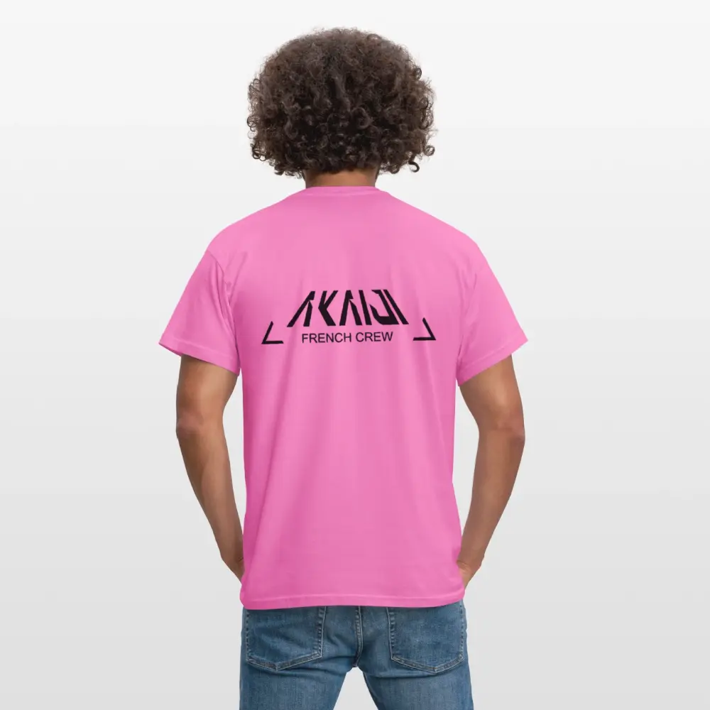 T-SHIRT HOMME AKAIJI LOGO NOIR - rose