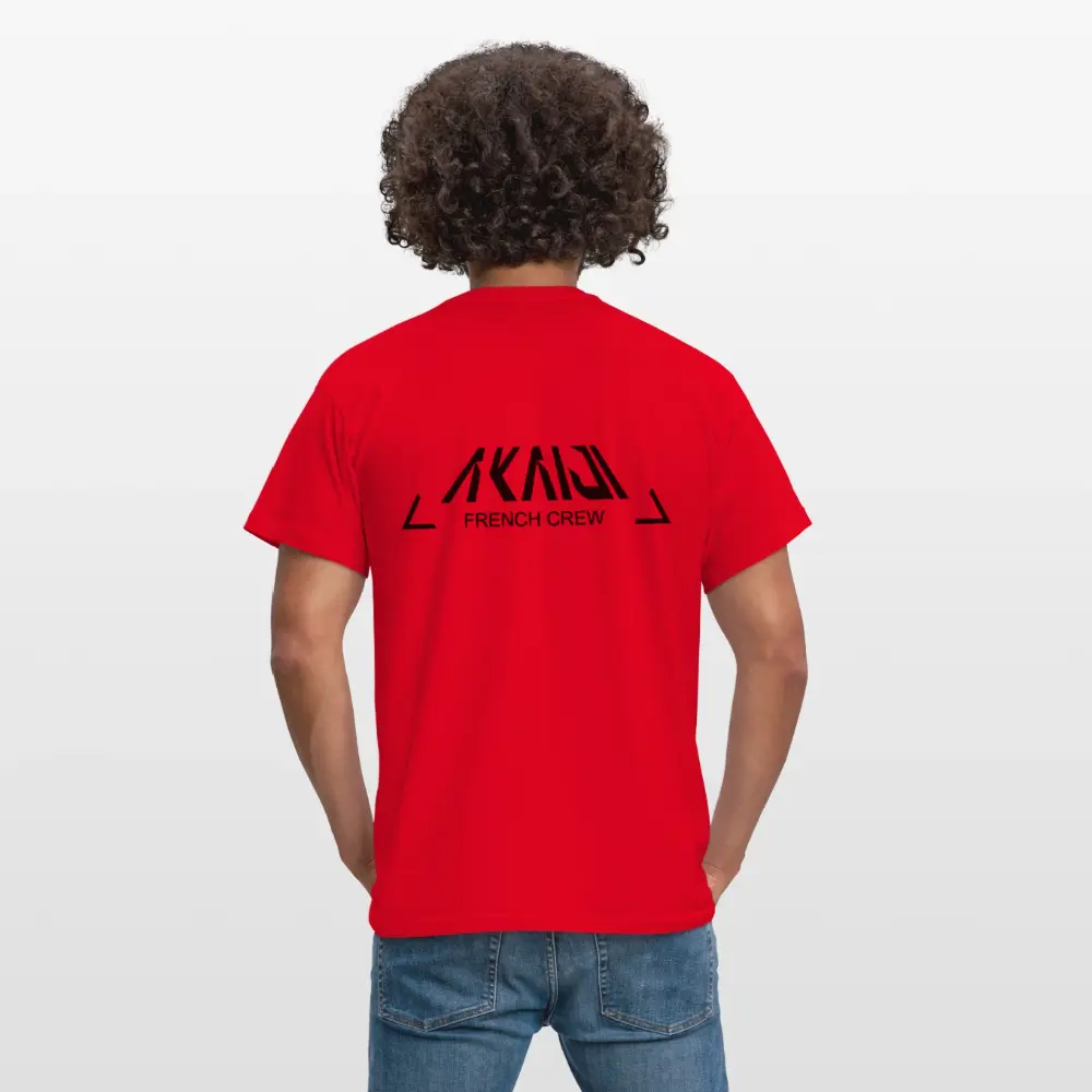 T-SHIRT HOMME AKAIJI LOGO NOIR - rouge