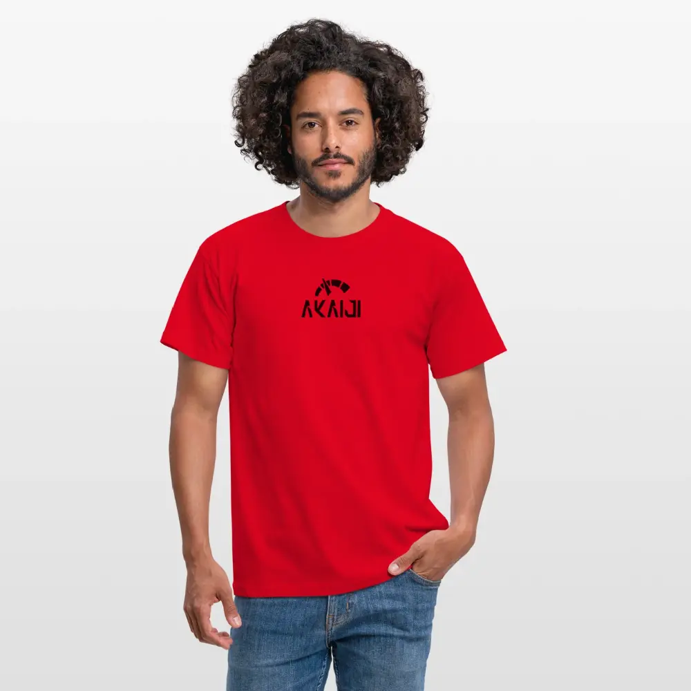 T-SHIRT HOMME AKAIJI LOGO NOIR - rouge