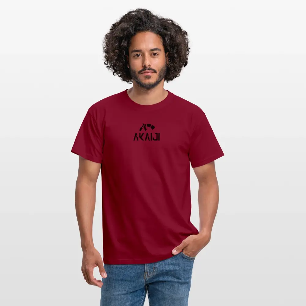 T-SHIRT HOMME AKAIJI LOGO NOIR - rouge brique
