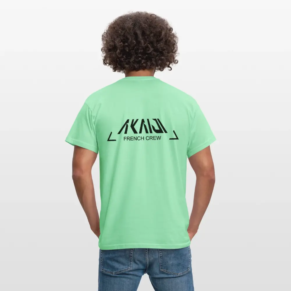T-SHIRT HOMME AKAIJI LOGO NOIR - vert menthe