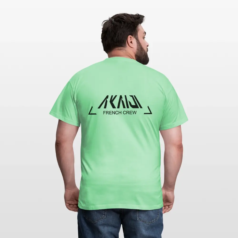 T-SHIRT HOMME AKAIJI LOGO NOIR - vert menthe